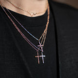 CROSS NECKLACE BROWN DIAMONDS