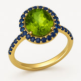 ROYAL BLUE SAPPHIRE AND PERIDOT RING