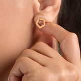 DIAMOND PENTAGON EARRINGS